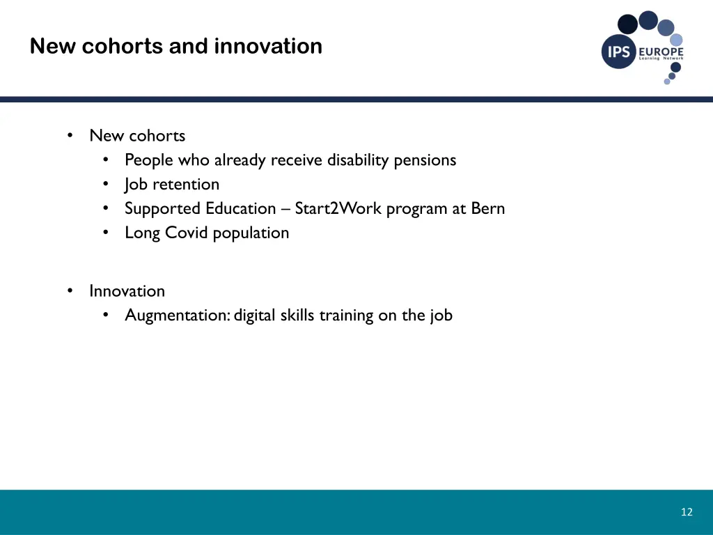 new cohorts and innovation