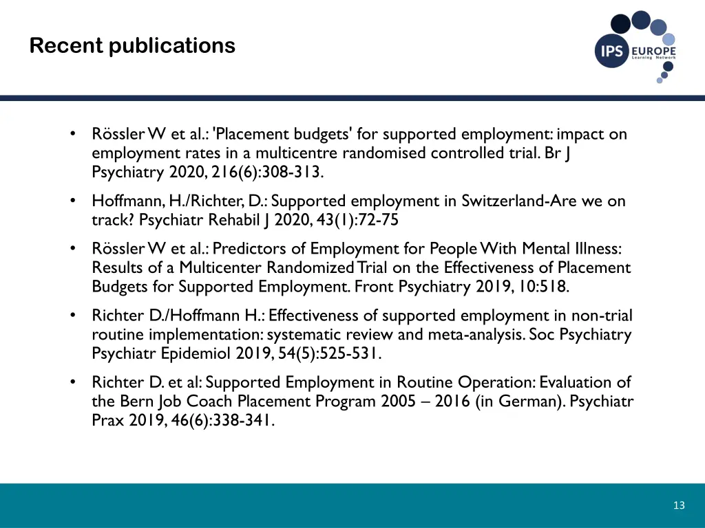 recent publications