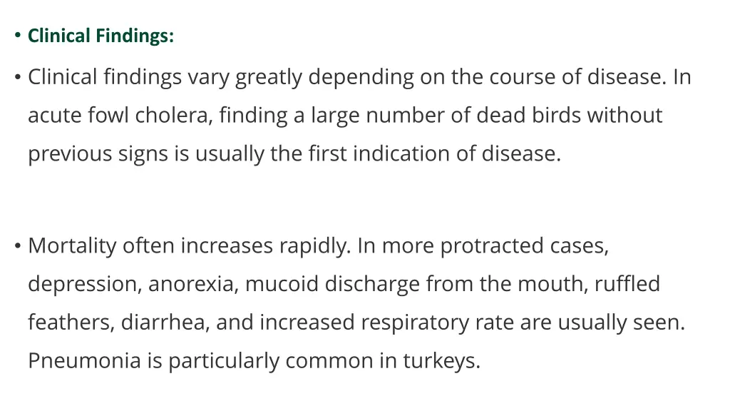 clinical findings