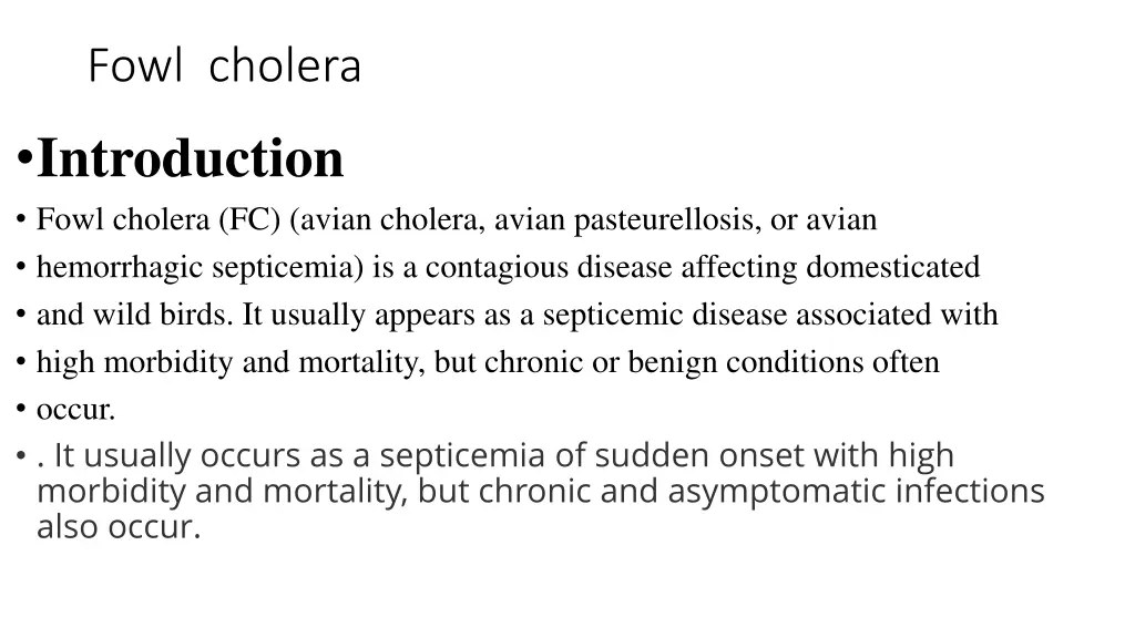 fowl cholera