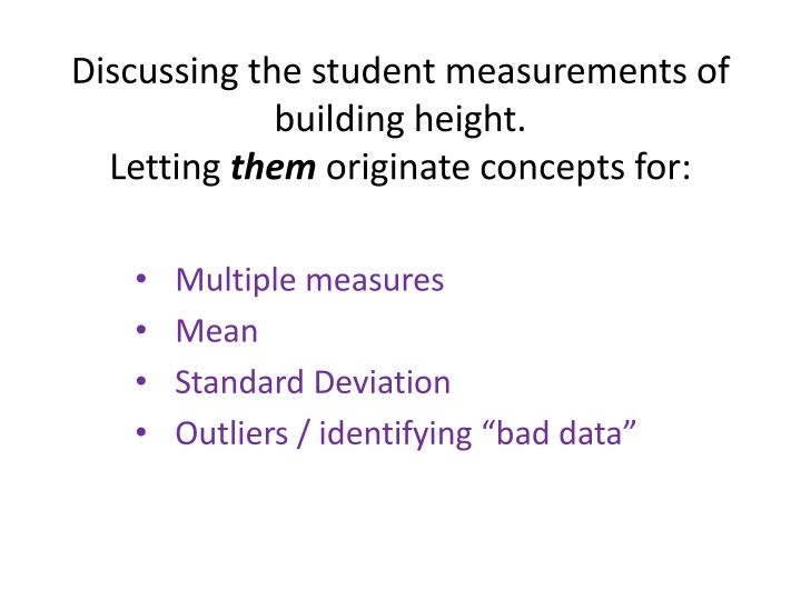 discussing the student measurements of building