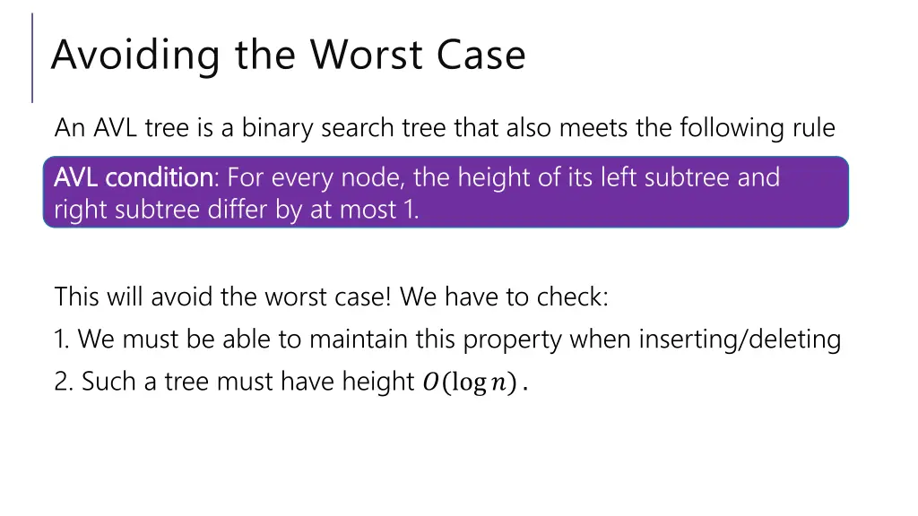 avoiding the worst case