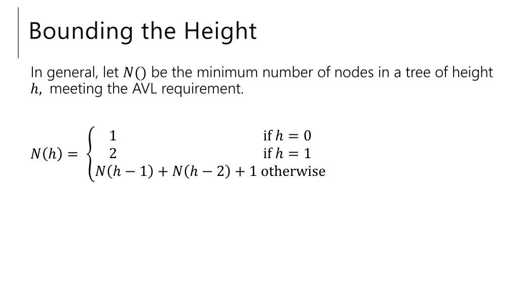 bounding the height 1