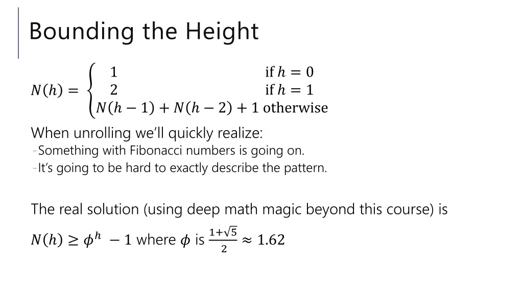 bounding the height 3