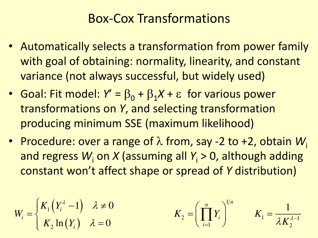 box cox transformations