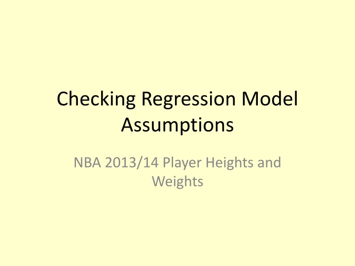 checking regression model assumptions