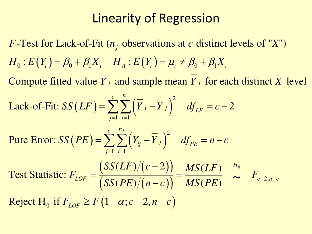 linearity of regression