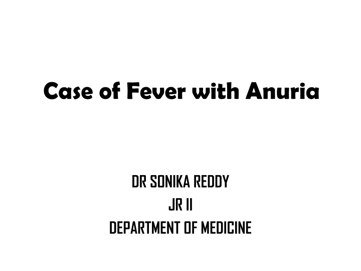 case of fever with anuria
