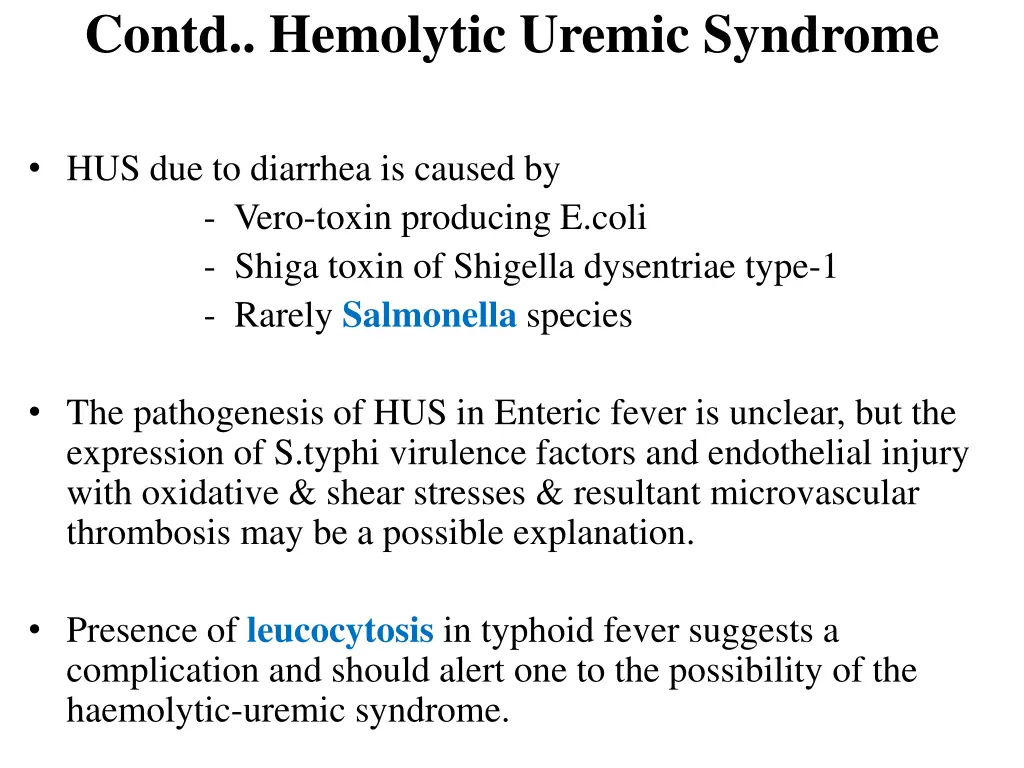 contd hemolytic uremic syndrome