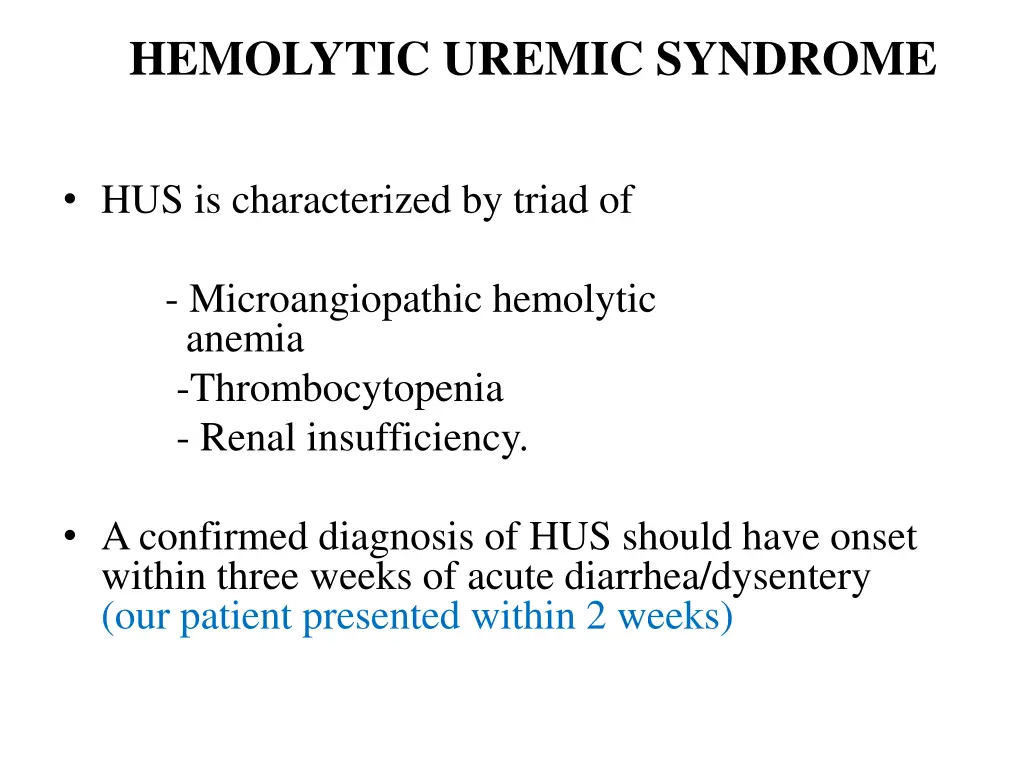 hemolytic uremic syndrome