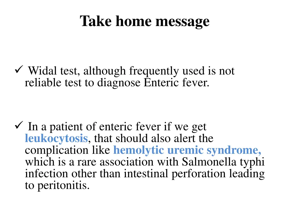 take home message
