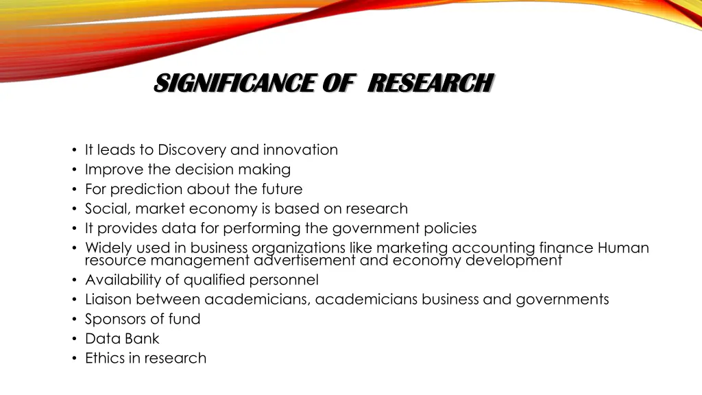 significance of research significance of research