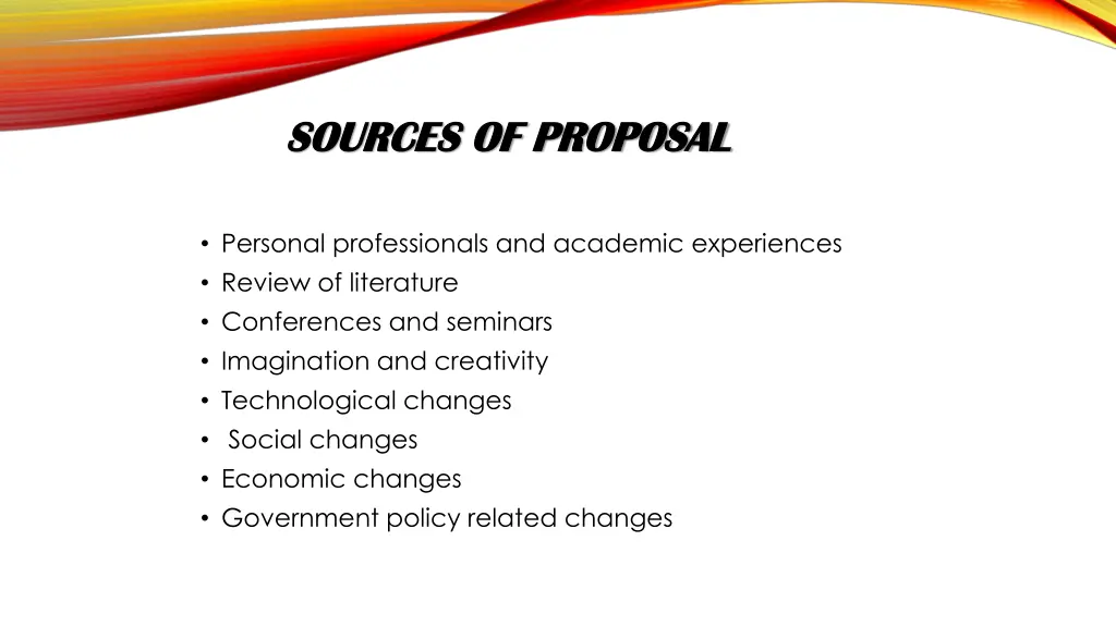 sources of proposal sources of proposal