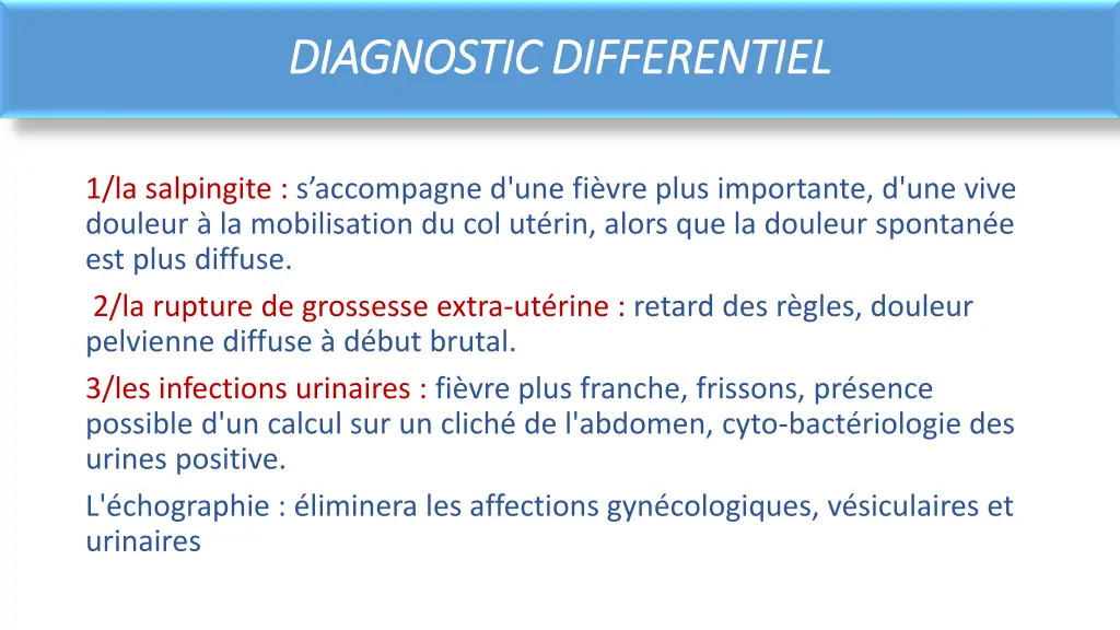 diagnostic differentiel diagnostic differentiel