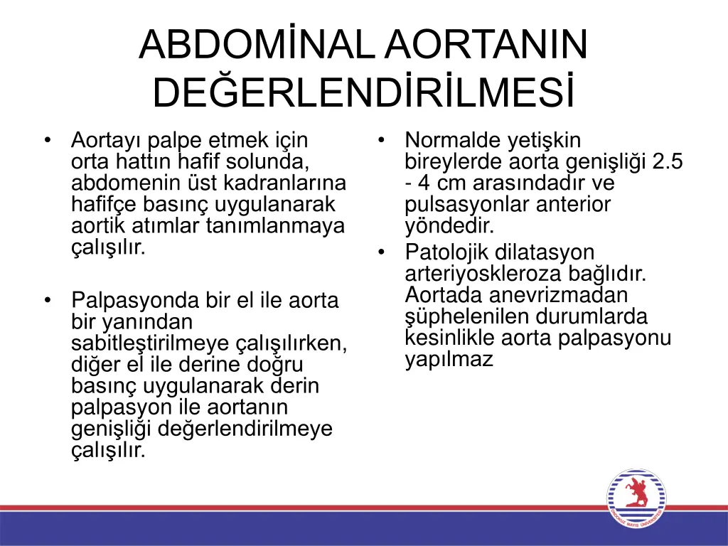 abdom nal aortanin de erlend r lmes aortay palpe