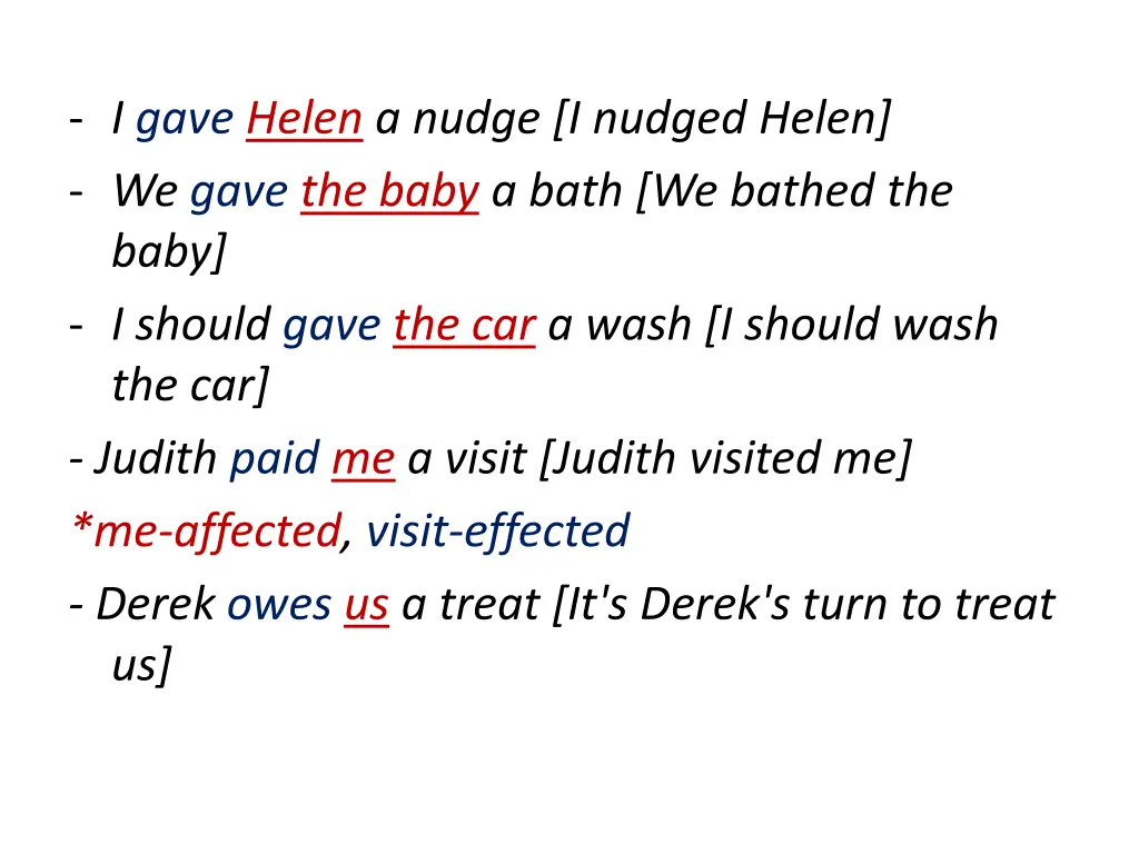 i gave helen a nudge i nudged helen we gave