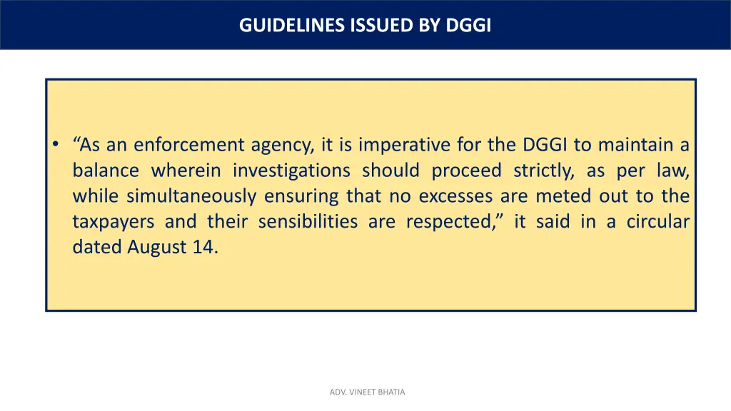 guidelines issued by dggi 1