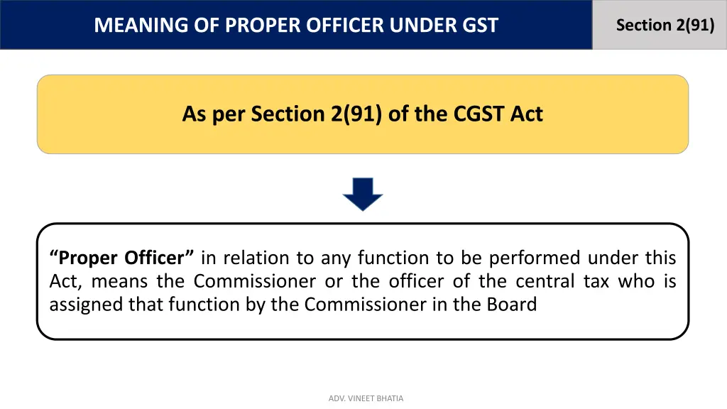 meaning of proper officer under gst