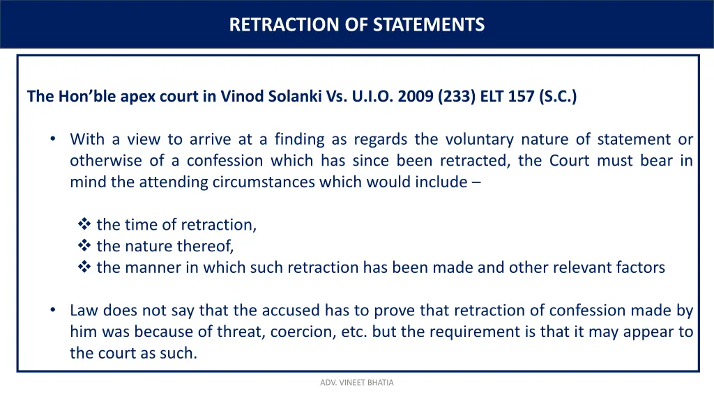 retraction of statements 1