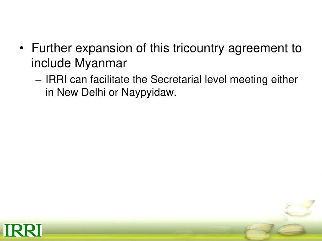 further expansion of this tricountry agreement