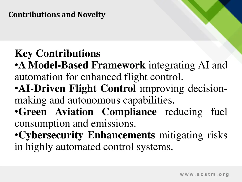 contributions and novelty