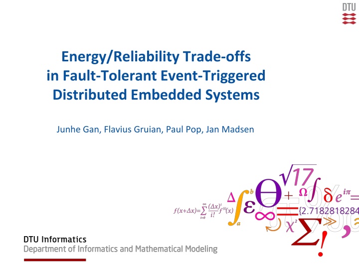 energy reliability trade offs in fault tolerant