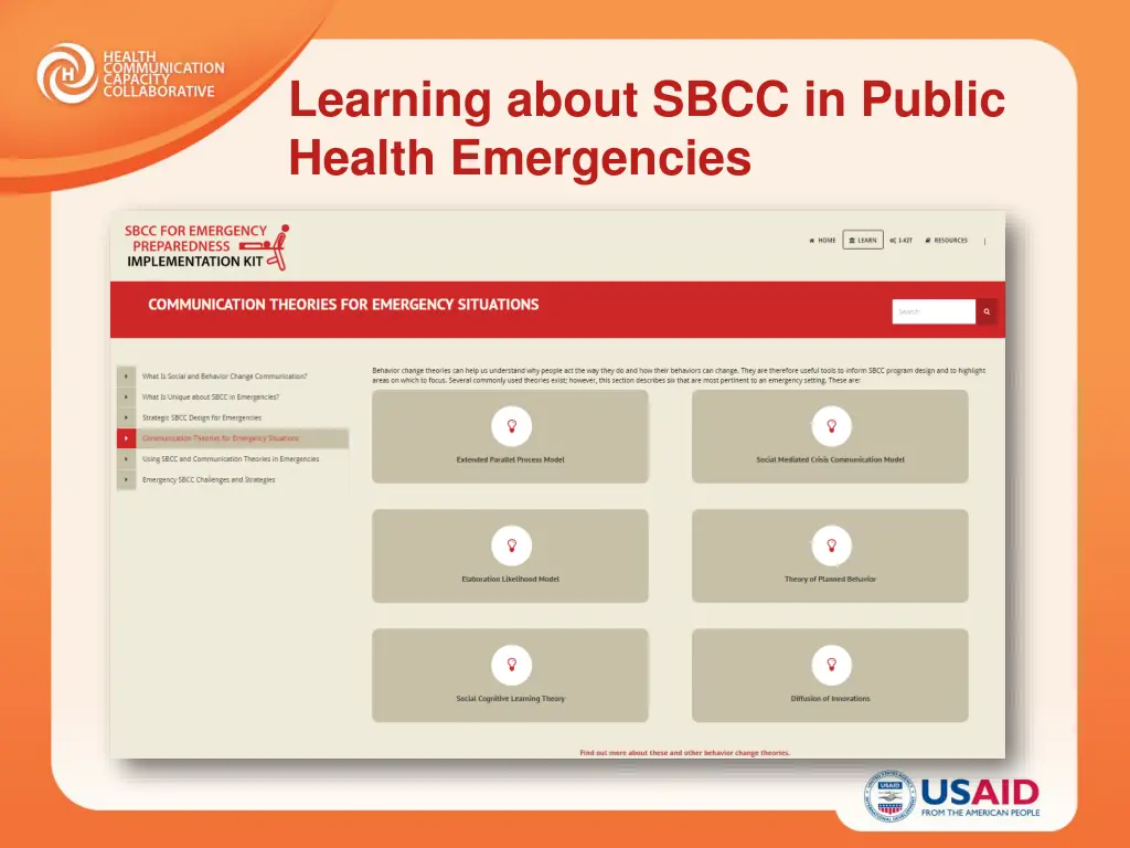 learning about sbcc in public health emergencies