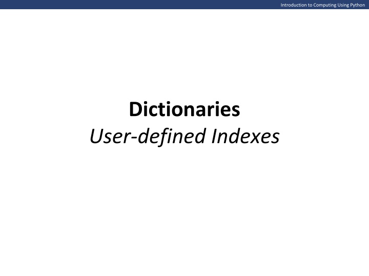 introduction to computing using python