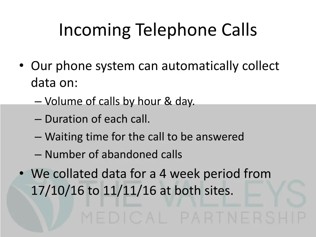 incoming telephone calls 1