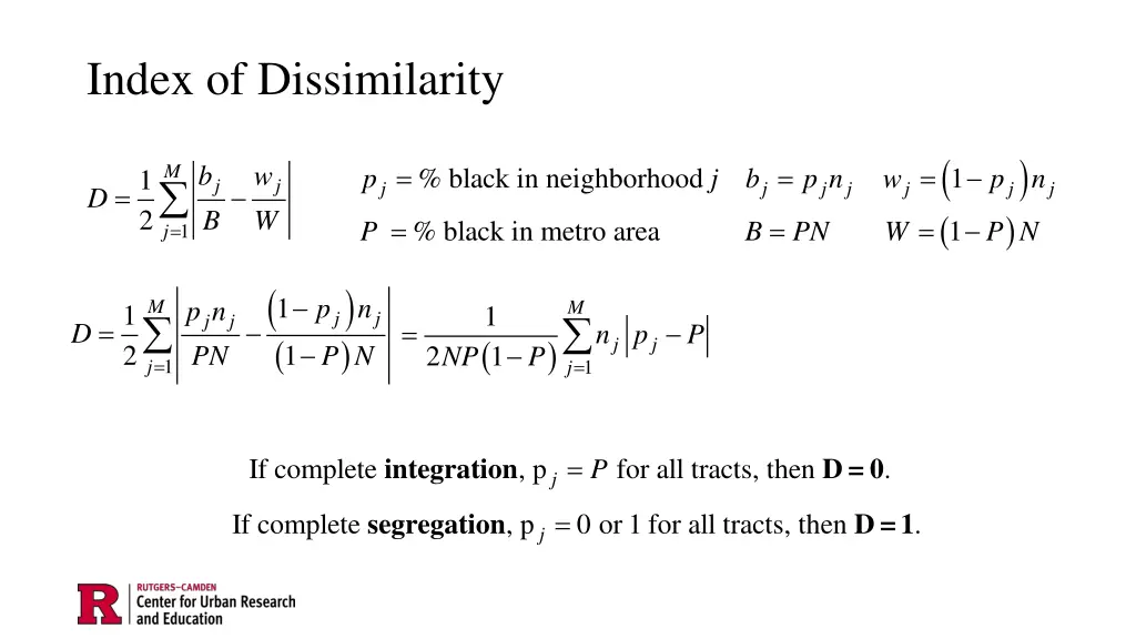 index of dissimilarity