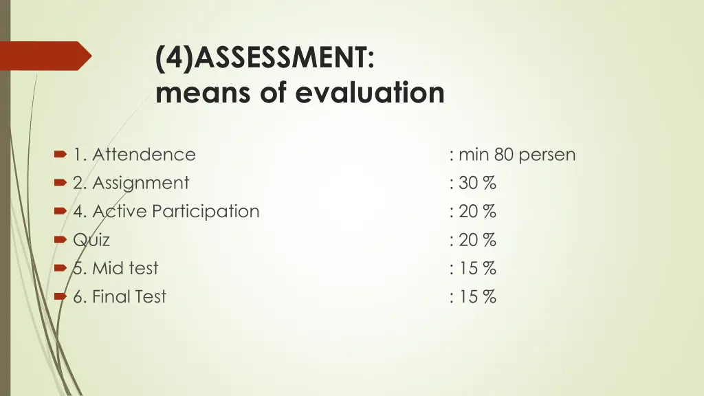 4 assessment means of evaluation