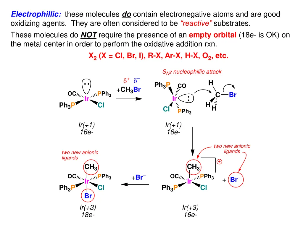 electrophillic these molecules do contain