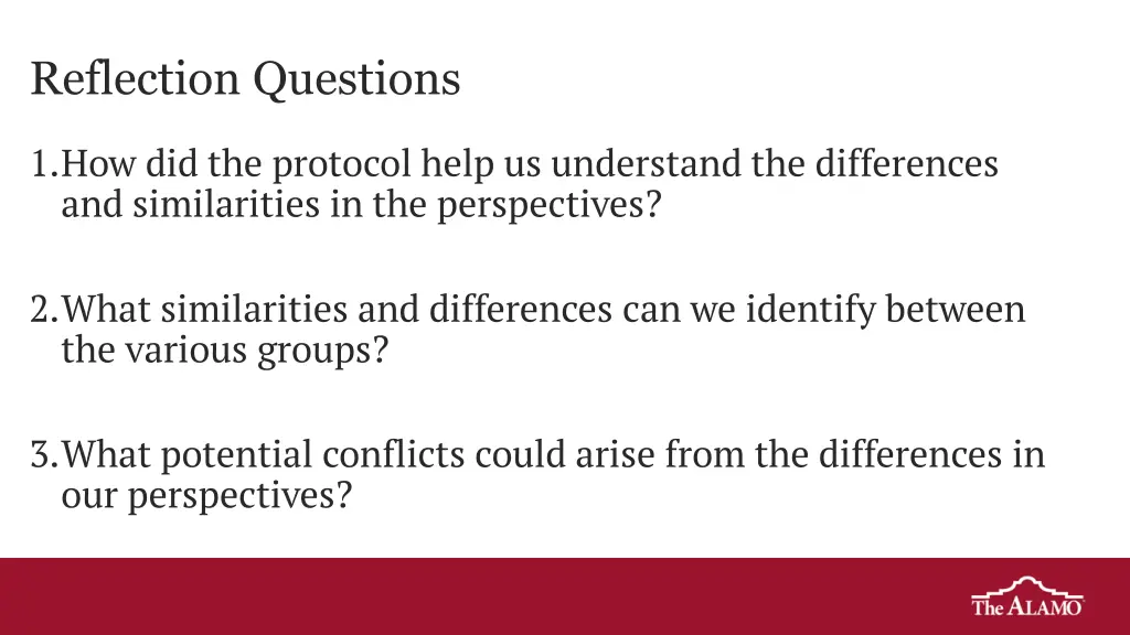 reflection questions