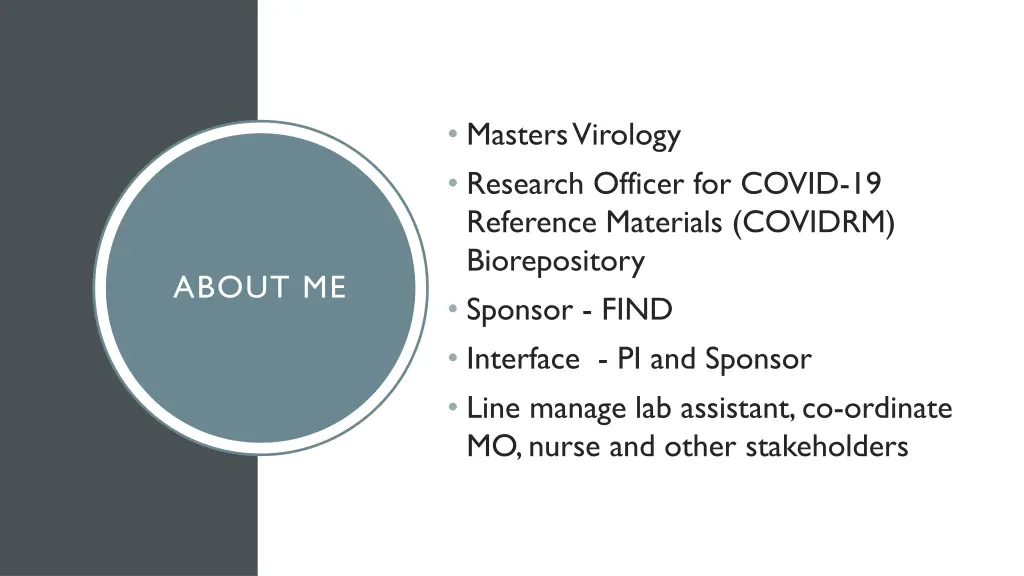 masters virology research officer for covid