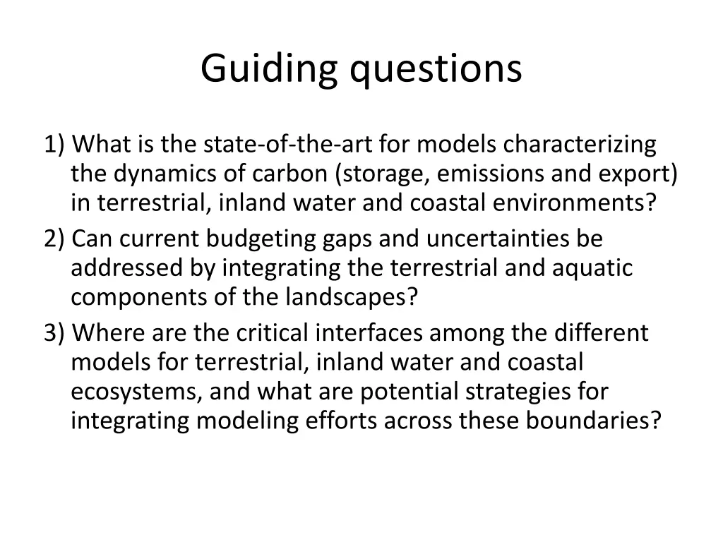 guiding questions