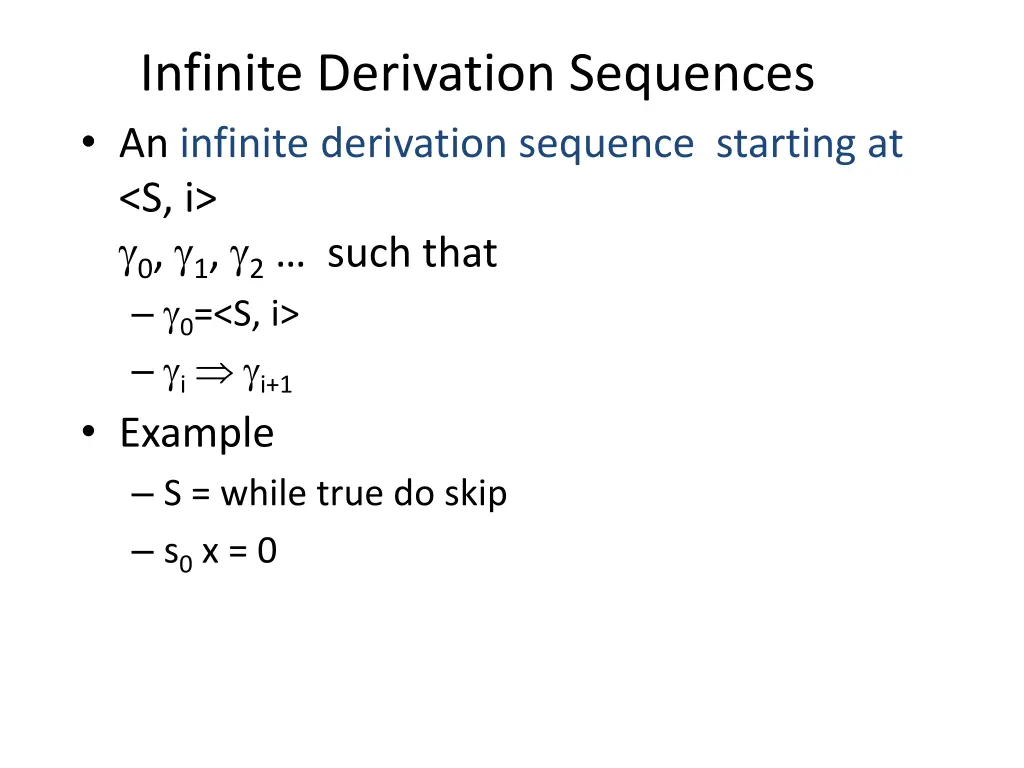 infinite derivation sequences an infinite