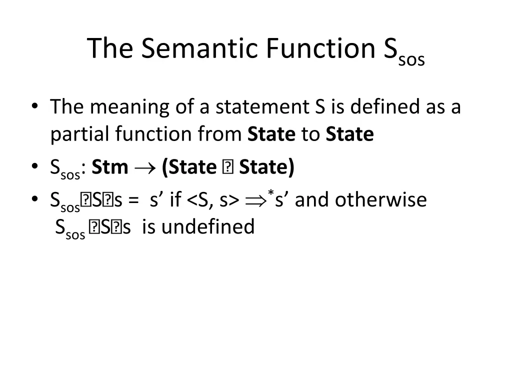 the semantic function s sos