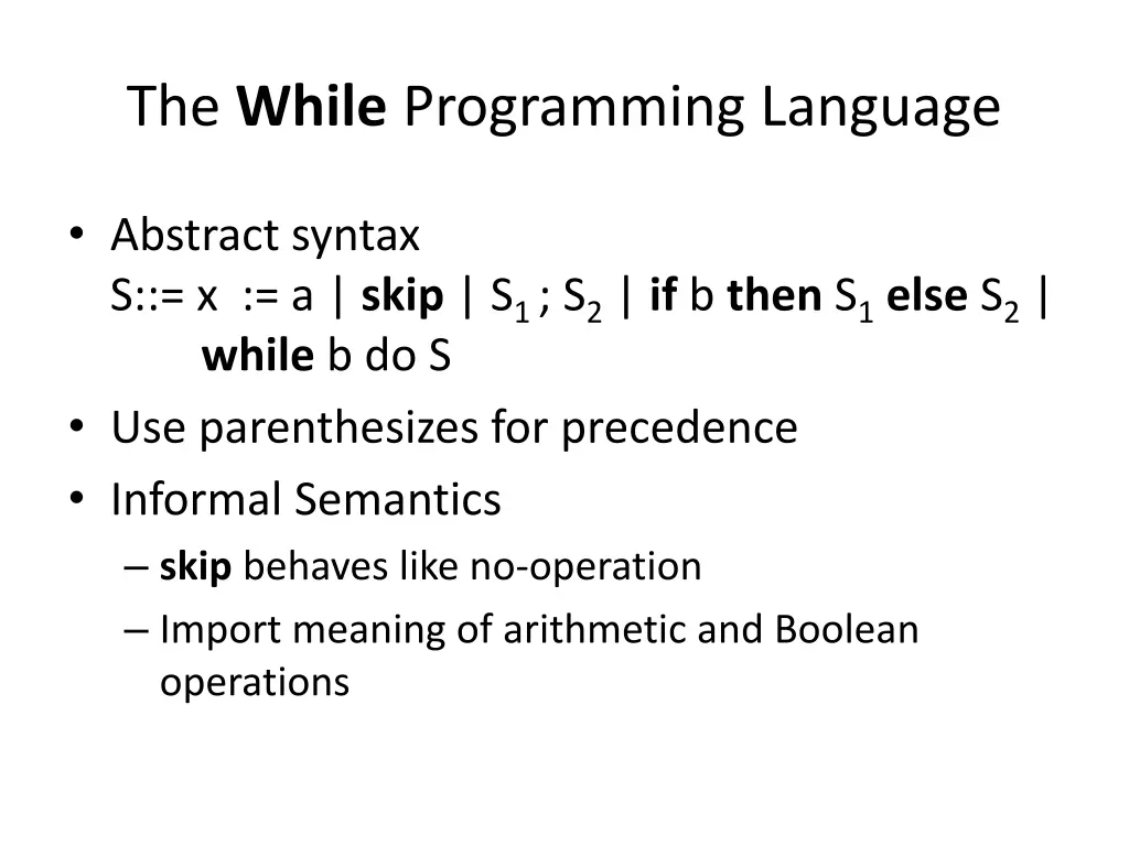 the while programming language