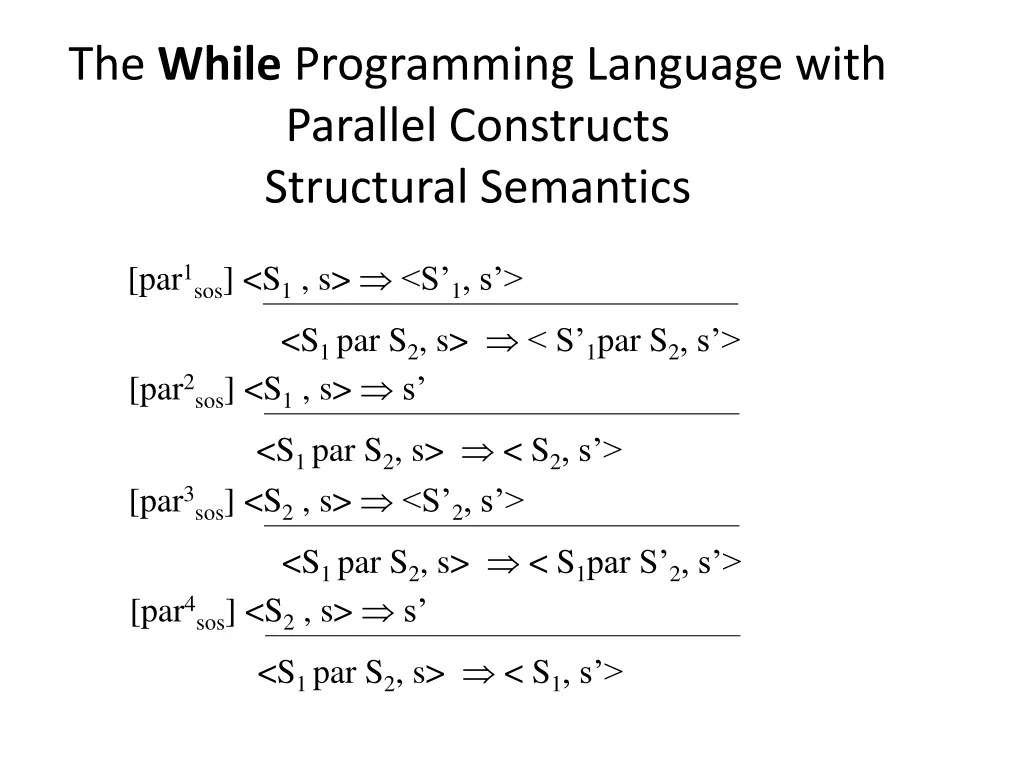 the while programming language with parallel 1
