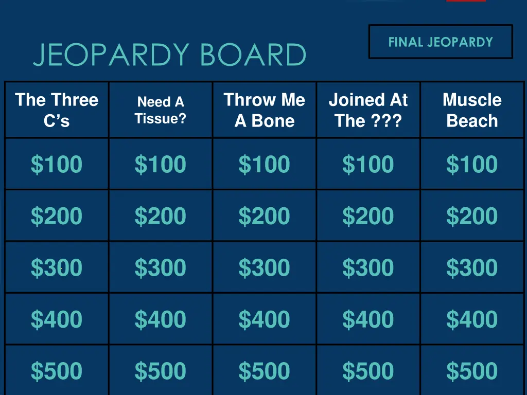 jeopardy board