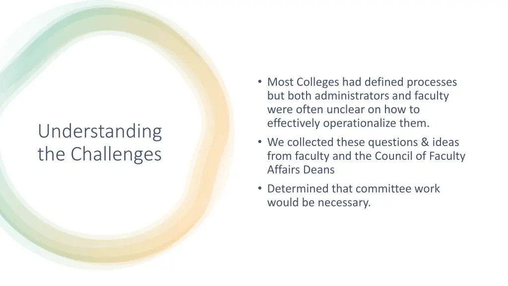 most colleges had defined processes but both