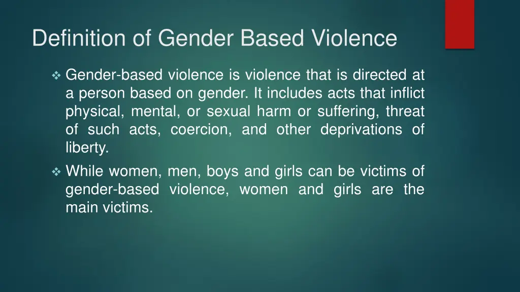 definition of gender based violence