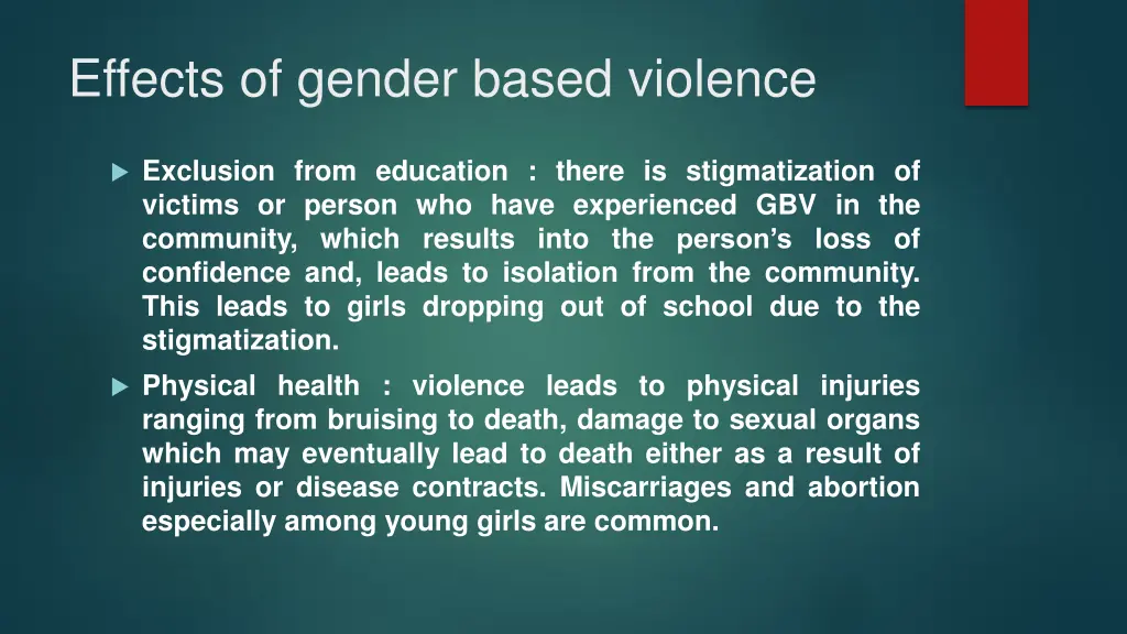 effects of gender based violence 2