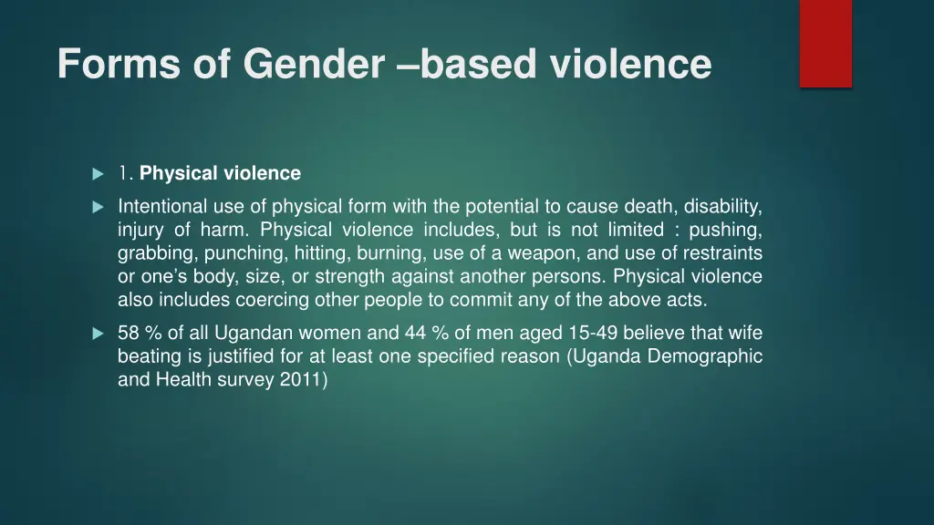 forms of gender based violence