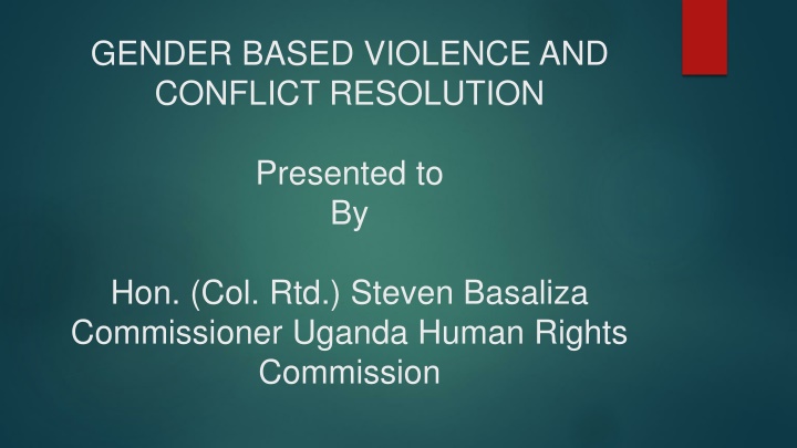 gender based violence and conflict resolution