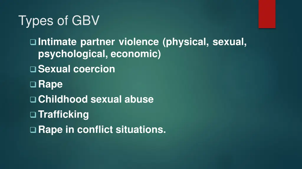 types of gbv