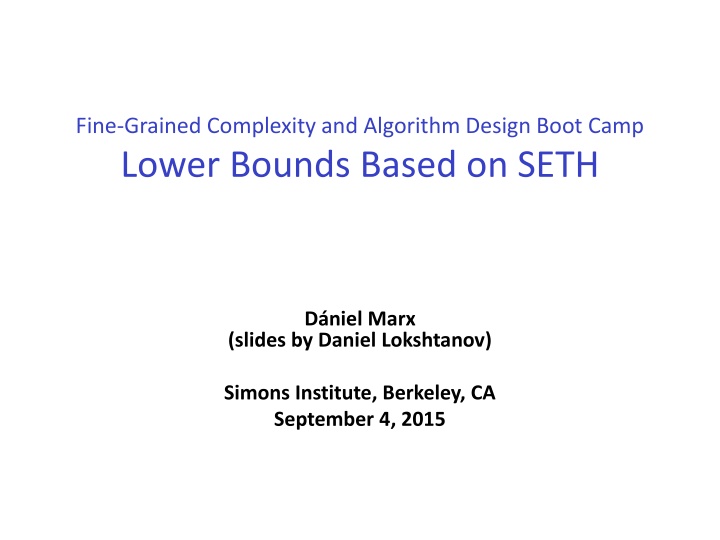 fine grained complexity and algorithm design boot