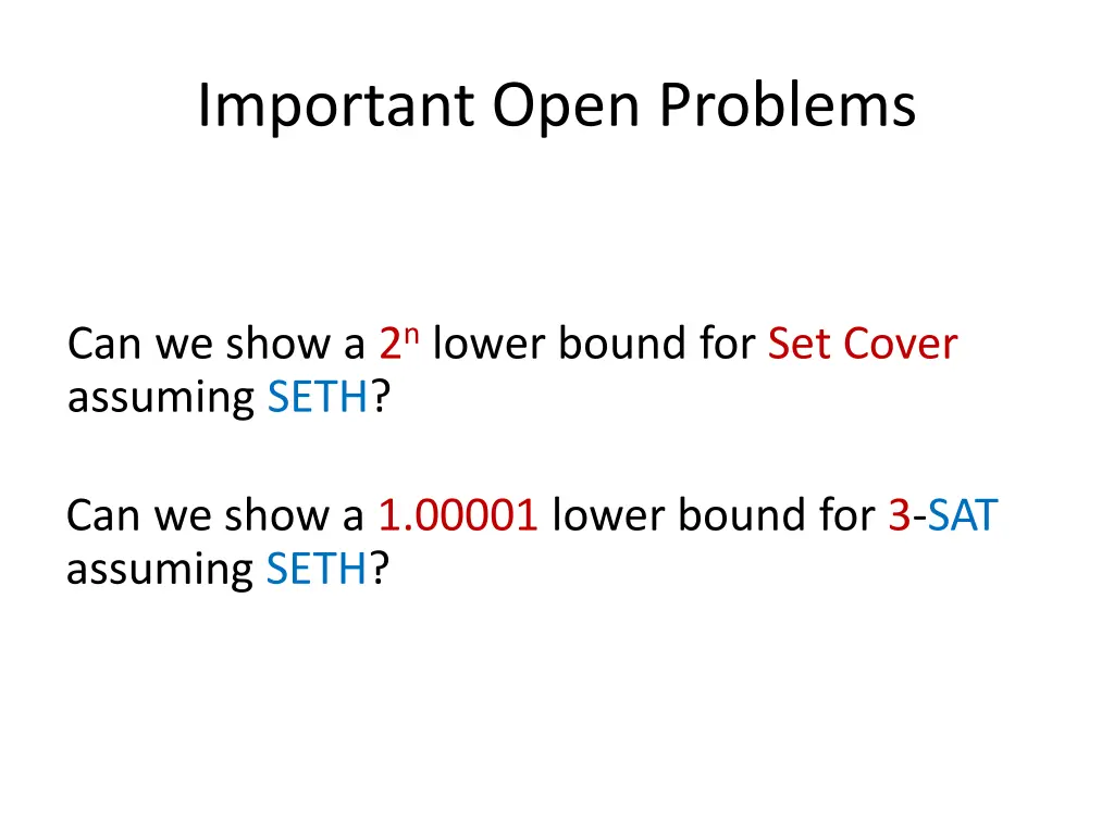 important open problems