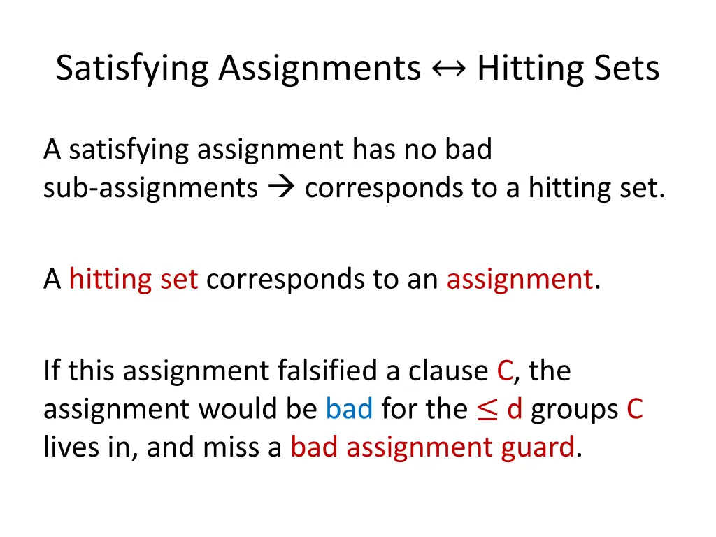 satisfying assignments
