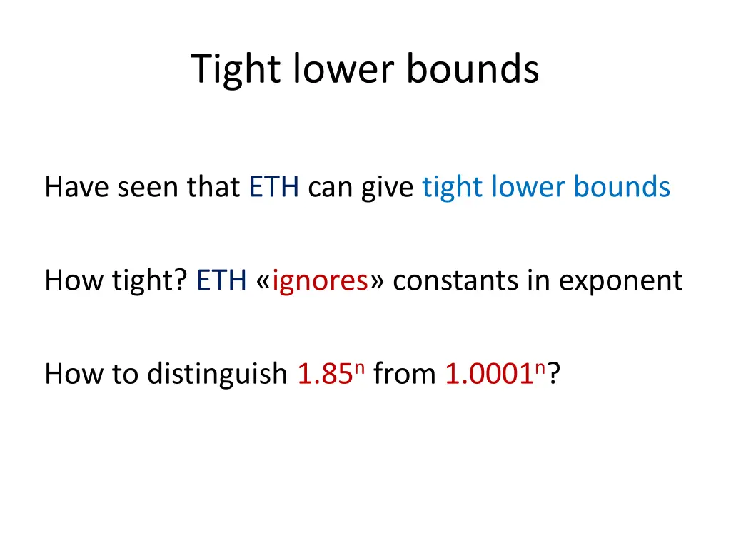 tight lower bounds